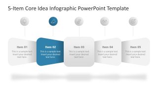 Step 2 PPT Slide - 5-Item Core Idea Infographic Template