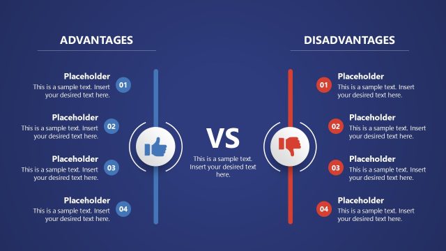 Advantages vs Disadvantages Template PPT Layout