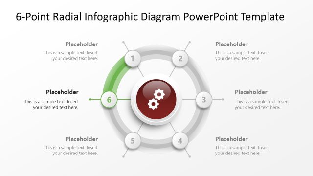 Creative 6-Point Radial Infographic PPT Slide Template