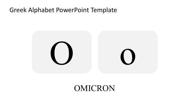 Greek Alphabet PPT Template Slide for Omicron