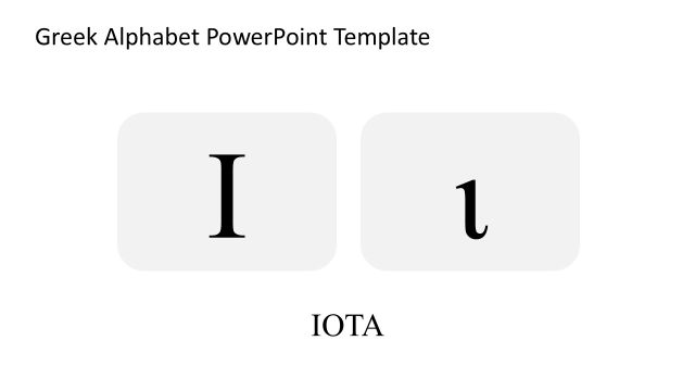 Iota Letter Slide – Greek Alphabet Template