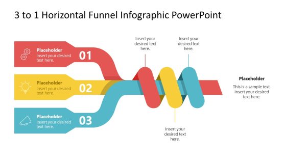 3-to-1 Horizontal Funnel Infographic PowerPoint Template