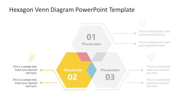 Customizable Hexagon Venn Diagram PPT Template