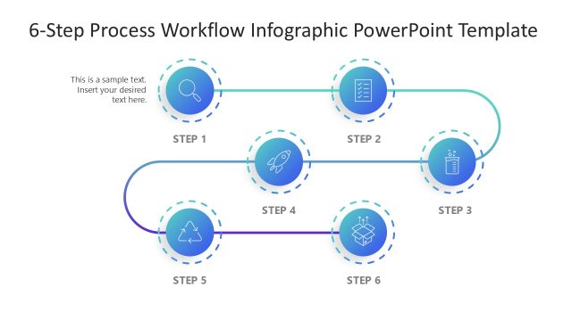 Editable 6-Step Process Workflow PPT Template