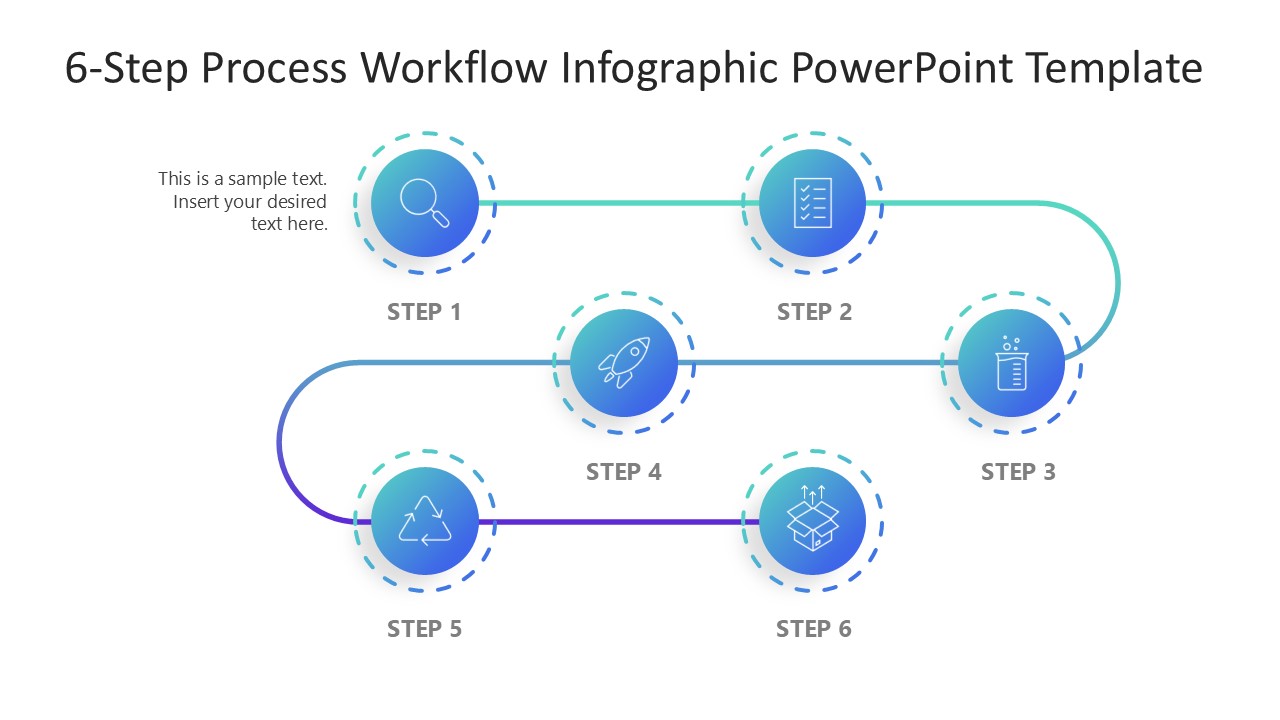 6-Step Process Workflow Diagram Presentation Template