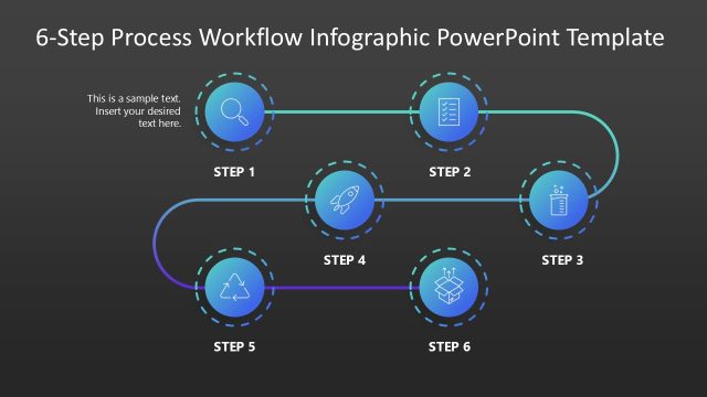 6-Step Process Workflow PPT Slide Template