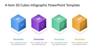 Editable 4-Item 3D Cubes Infographic Presentation Template
