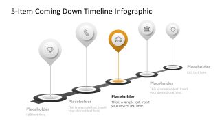 Creative 5-Item Coming Up Timeline Diagram PPT Slide 