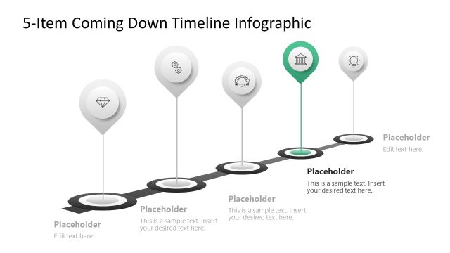 5-Item Coming Up Timeline Infographic Template for PowerPoint