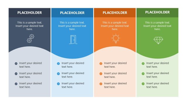 4-Item Infographic Wavy Concept Diagram Slide