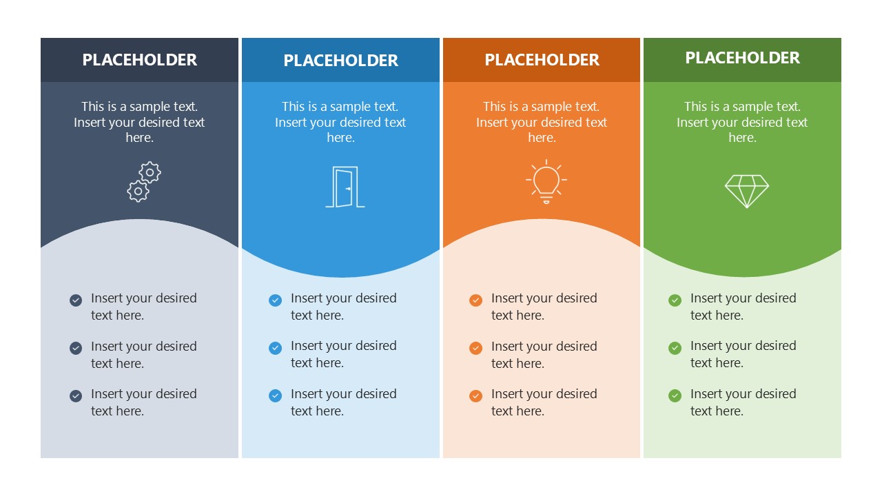 4-Item Infographic Wavy Concept PPT Slide