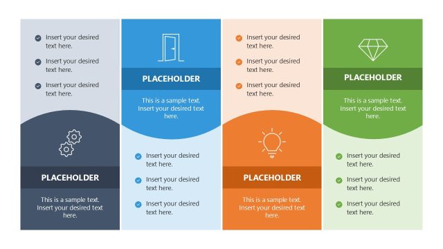 Customizable 4-Item Infographic Wavy Concept Slide