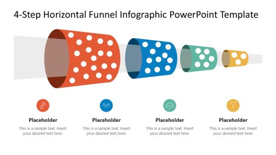 Editable 4-Step Horizontal Funnel Infographic Template