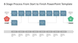 8-Stage Process From Start to Finish PPT Diagram Slide 