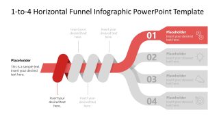 Editable Horizontal Funnel Diagram PPT Template 