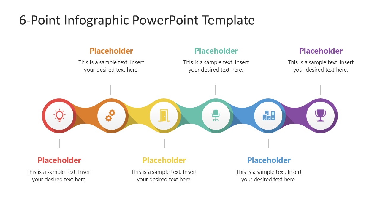 Linear Diagram - 6-Point Infographic Template