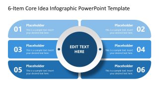 6-Item Core Idea Infographic Template Layout 