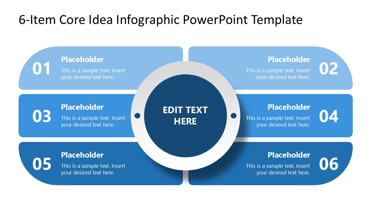 6-Item Core Idea Infographic Template Layout 