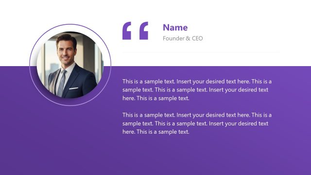 Social Proof Presentation Slide with Name Image and Designation Label