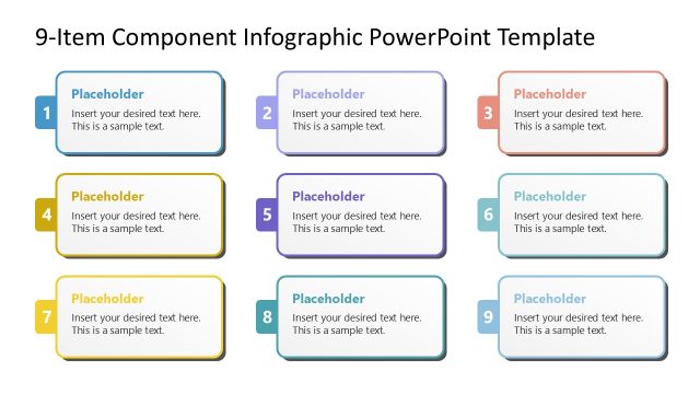 9-Item Component Infographic PowerPoint Template