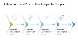 Editable 4-Item Horizontal Process Flow PPT Template