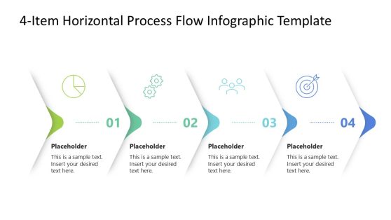 Editable 4-Item Horizontal Process Flow PPT Template