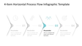 4-Item Horizontal Process Flow Template for Presentation 