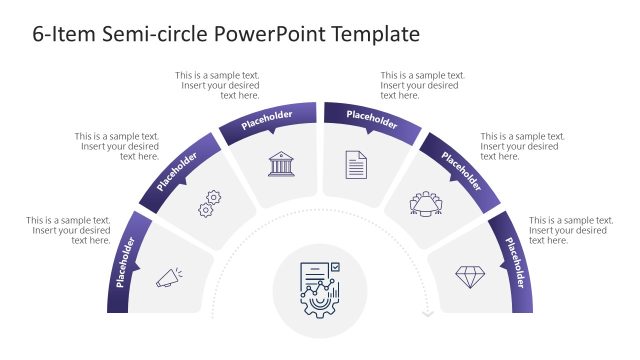 6-Item Semi-circle Diagram PowerPoint Template