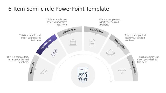 6-Item Semi-circle Diagram Slide Template