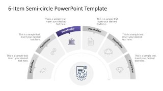 6-Item Semi-circle Diagram Template for Presentation 