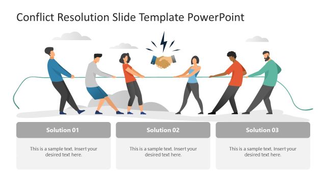 Tug of War Illustration – Conflict Resolution Metaphor PPT Template