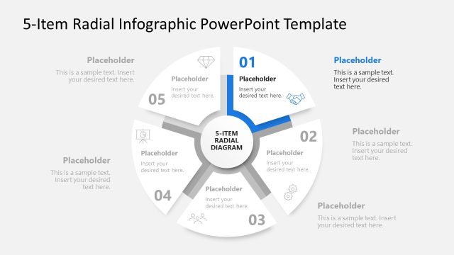 Editable 5-Item Radial Infographic Slide Template