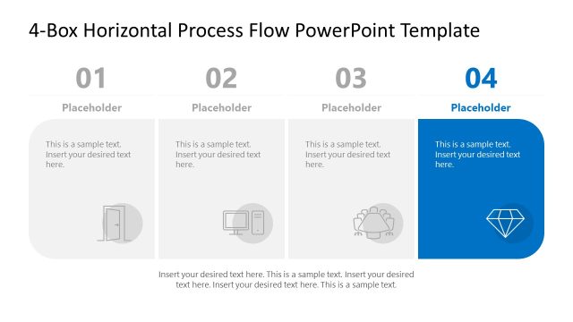 4-Box Horizontal Process Flow Template Slide