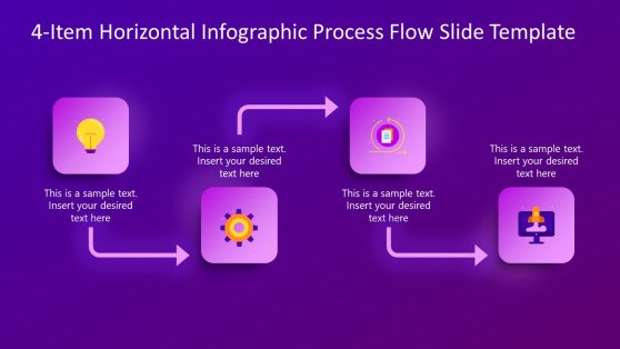 4-Item Horizontal Process Flow Diagram Template