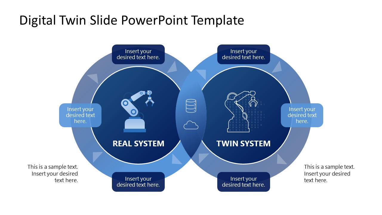 Editable Digital Twin Diagram Slide 