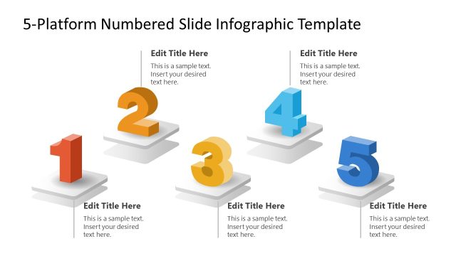 5-Platform Numbered Slide Infographic PowerPoint Template