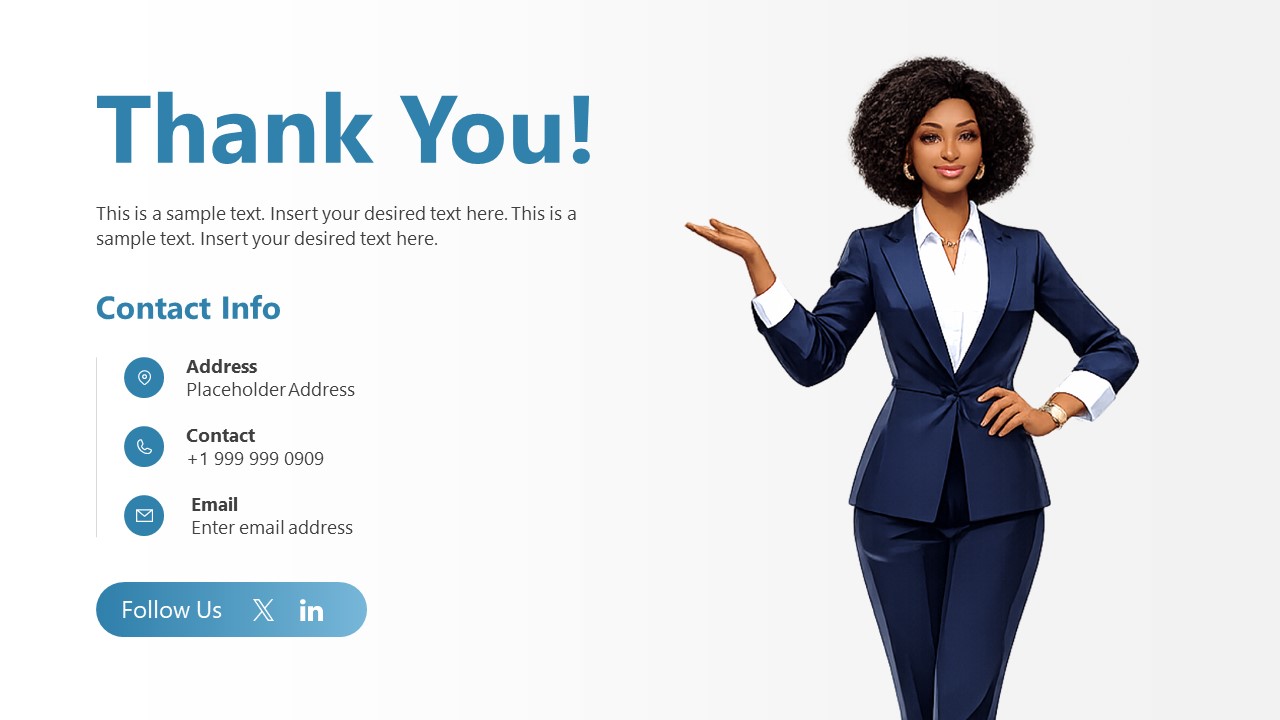 White Background Slide - Thank You PPT Layout 