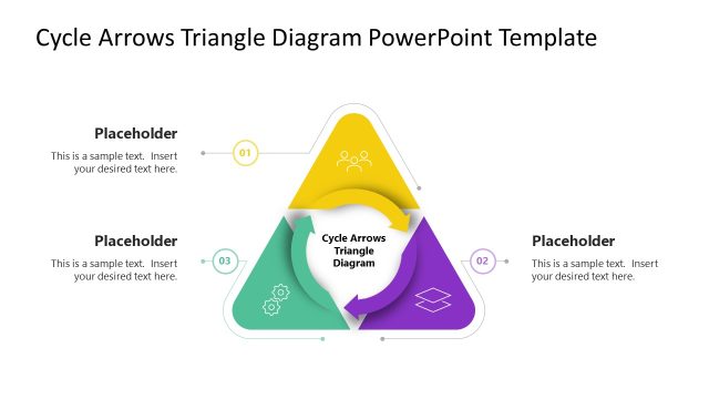 Cycle Arrows Triangle Diagram PPT Template