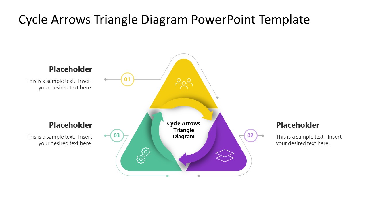 Editable Cycle Arrows Triangle Diagram Slide Template