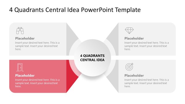4-Quadrant Central Idea Template for PowerPoint
