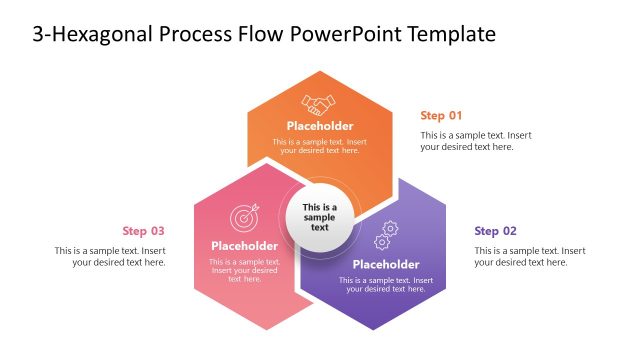 3-Hexagonal Process Flow Slide for Title Presentation