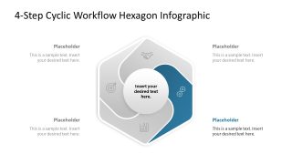 4-Step Hexagon Diagram PPT Template
