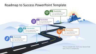 Editable Roadmap to Success PPT Slide 