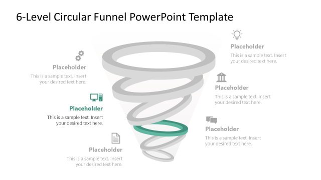 6-Level Circular Funnel Diagram Template
