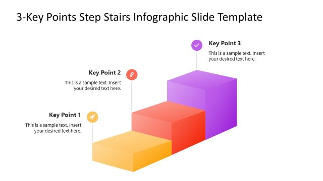 3-Key Points Step Stairs Infographic Slide Layout