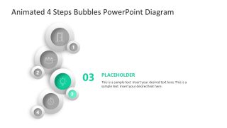 Animated 4 Steps Bubbles PPT Layout 