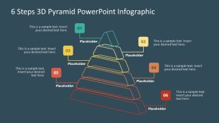 6 Steps 3D Pyramid Presentation Infographic Slide 