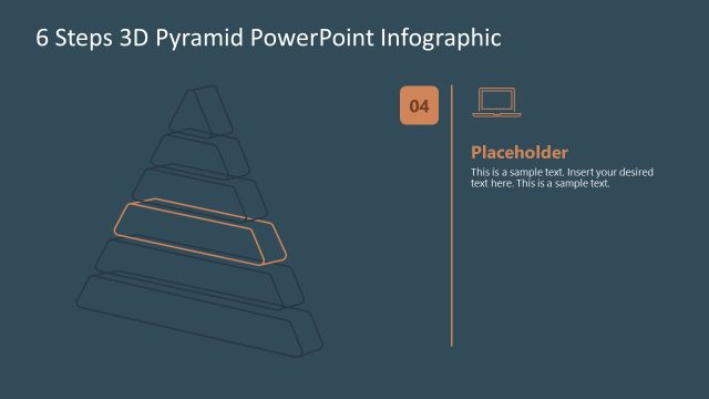 6 Steps 3D Pyramid Infographic Slide with Focus Effect