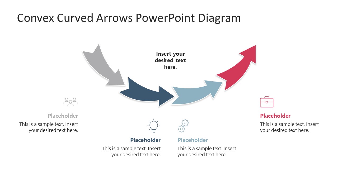 Customizable Convex Curved Arrows PowerPoint Diagram