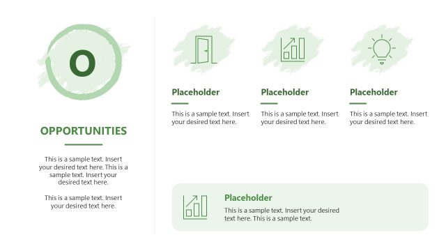 Engaging Horizontal Hand-Sketch SWOT Analysis Slide